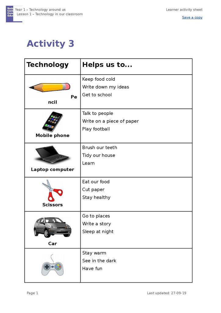 technology assignments for elementary students